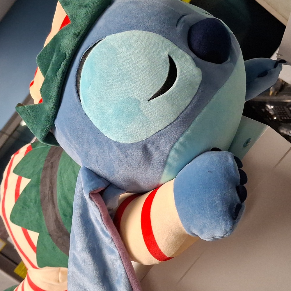 Blue and Red Striped stitch elf Christmas holiday squishmellow